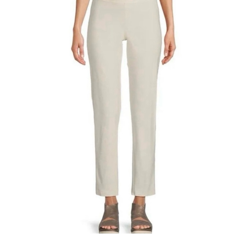 Eileen Fisher Slim Ankle Cropped Pull On Pants, Bone White, Women’s Size Small